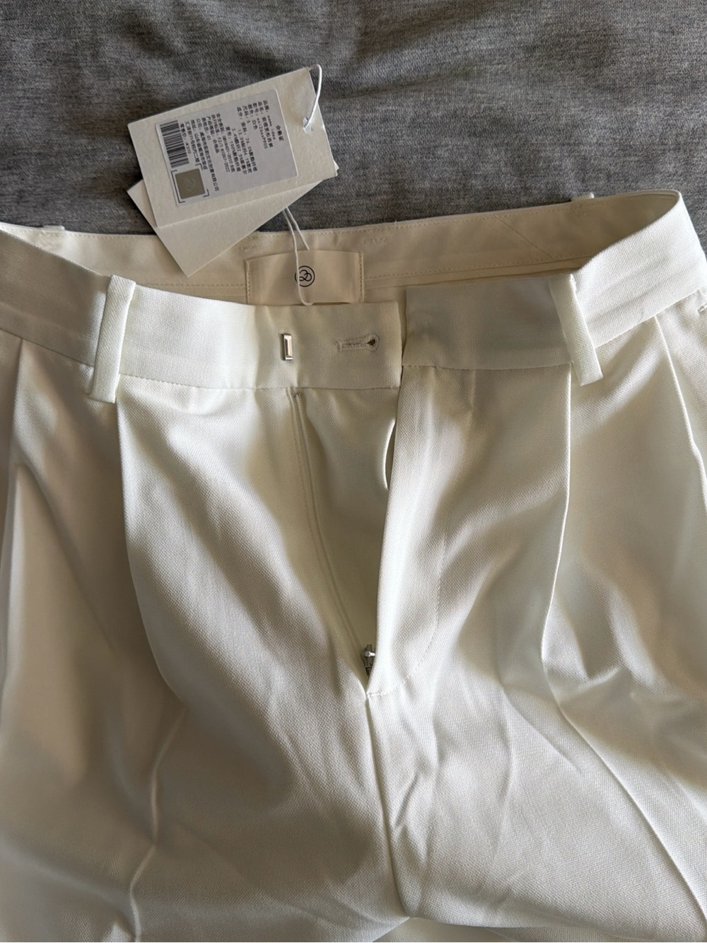 Wide Leg White Women's Trousers - Picture 6 of 7